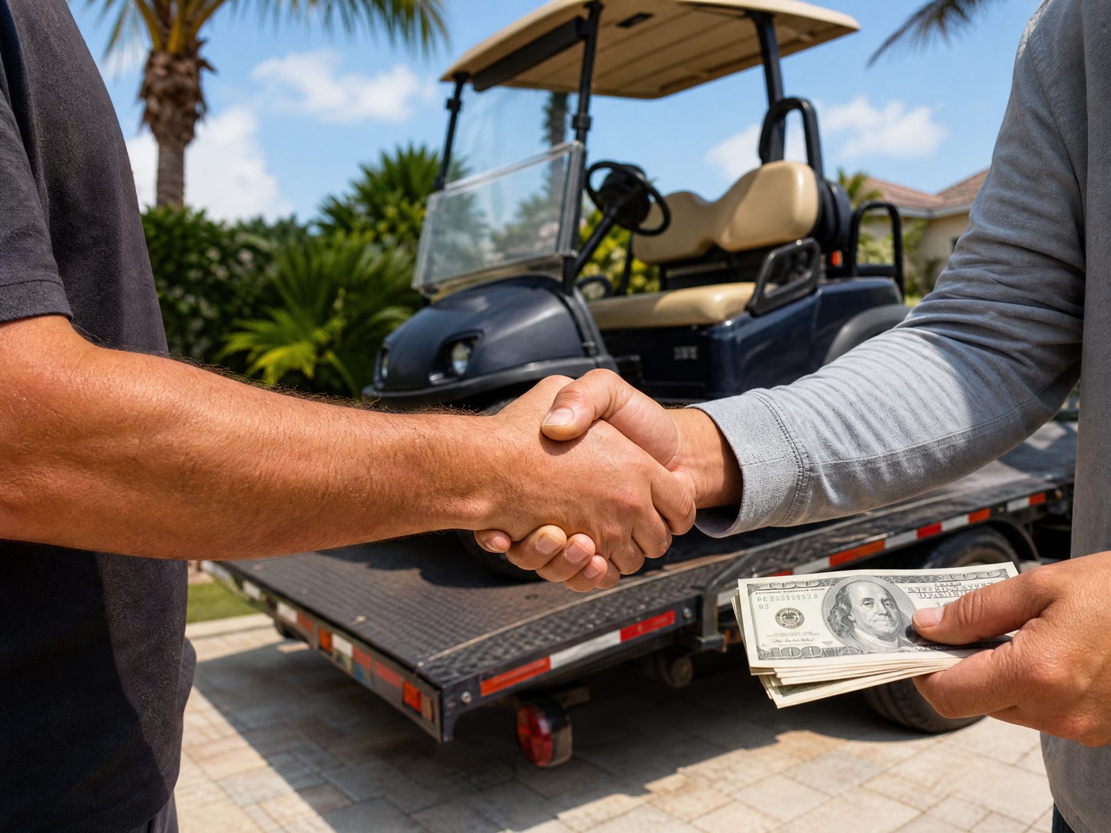 Cash paid on the spot when we pick up your golf cart